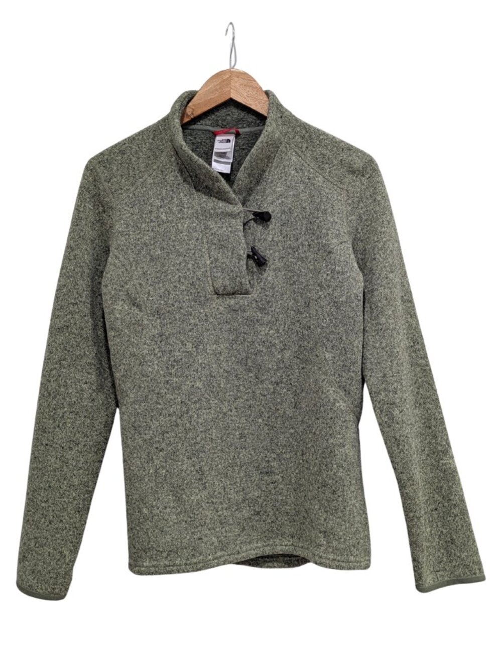 The North Face Crescent Ridge Fleece Sweater Women L Sage Green Toggle Neck - Picture 2 of 9